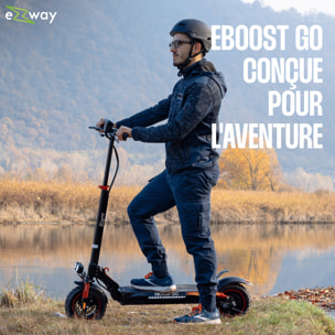 Trottinette électrique adulte EZWAY EBOOST GO – Autonomie 50 km, vitesse 25 km/h, suspensions avant et arrière