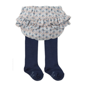 Pantalon bombacho y leotardos . - Azul