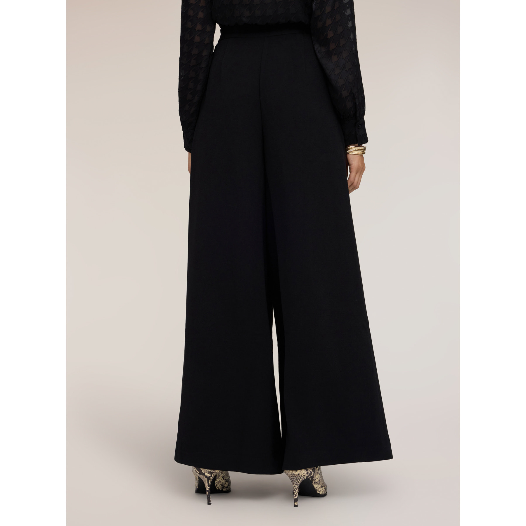 Motivi - Pantaloni palazzo in crêpe - Nero