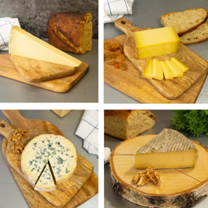 Plateau de fromage - 850g - 200g de Comté , 200g de Saint-Nectaire AOP, 200g de Cantal AOP et 250g de Fourme d'Ambert - France