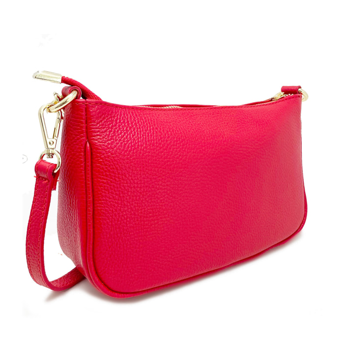 Chicca Borse - Tracollina Clutch Donna in Vera Pelle - Colore Rosso