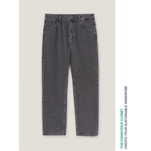 Motivi - Jeans regular con strass - Grigio