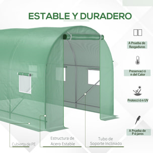 Invernadero Caseta de Acero Plastico 350x200x200cm Verde