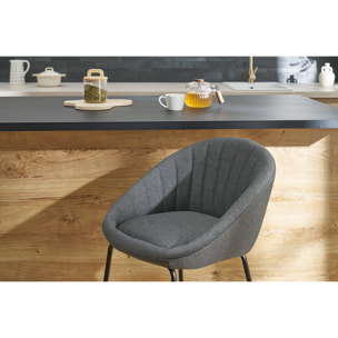 Tabourets de bar design tissu gris foncé 65 cm (lot de 2) SHERU