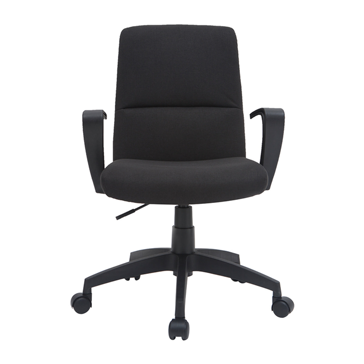 Fauteuil de bureau à roulettes design noire en tissu et métal CHUCK