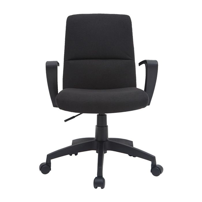 Fauteuil de bureau à roulettes design noire en tissu et métal CHUCK