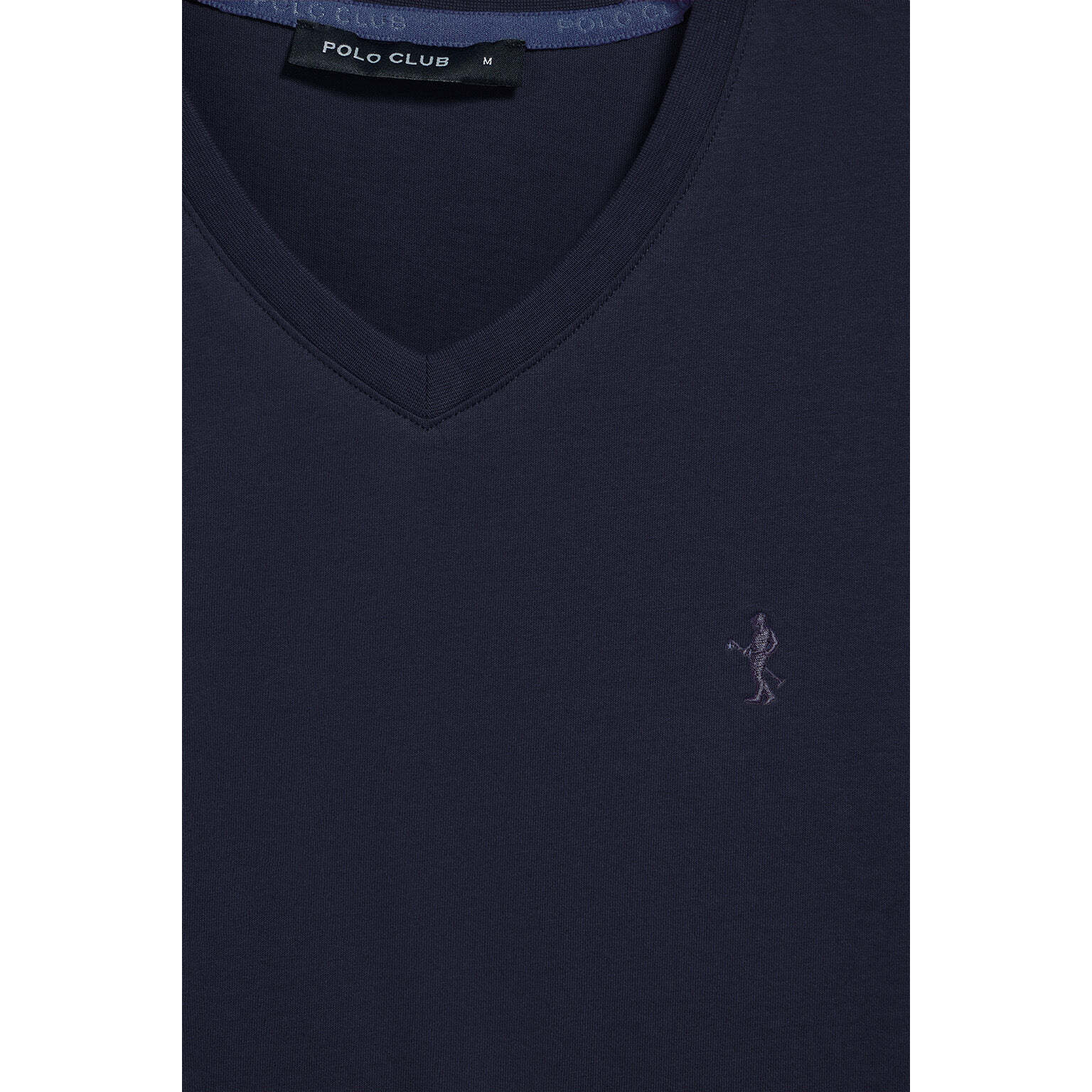 Camiseta azul marino de manga corta y cuello de pico con bordado Rigby Best