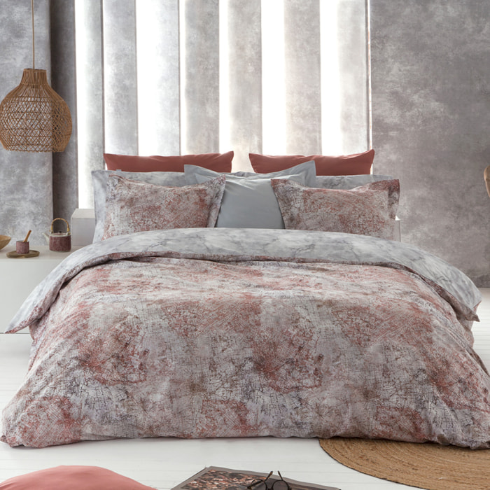 Housse de couette réversible OBA en coton percale - gris - vendue seule