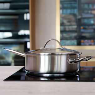 Sauteuse professionnelle en inox 28cm - tous feux PROFESSIONNEL