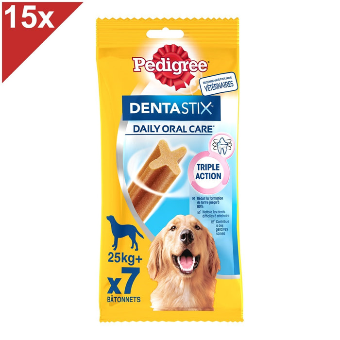 PEDIGREE Dentastix Friandises à mâcher grand chien 105 sticks dentaires (15x7)