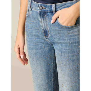 Oltre - Vaqueros regulares con cristales - Light - blue