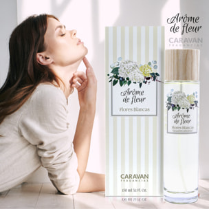 3x frasco 150ml caravan arome de fleur flores blanca