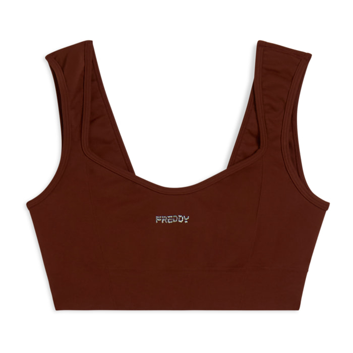 Top sportivo seamless con scollo a cuore e supporto leggero