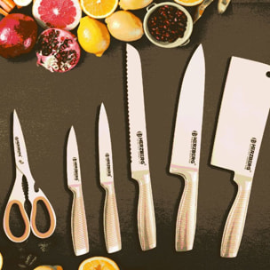 Set de couteaux 8 Pièces Jaune Herzberg HGSKN8-YEL