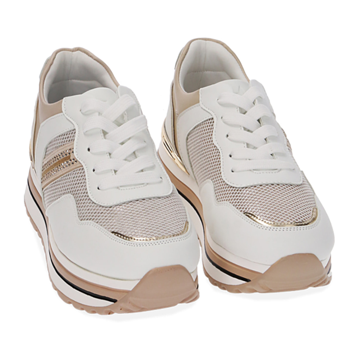 Zapatillas beige, suela de 5 cm