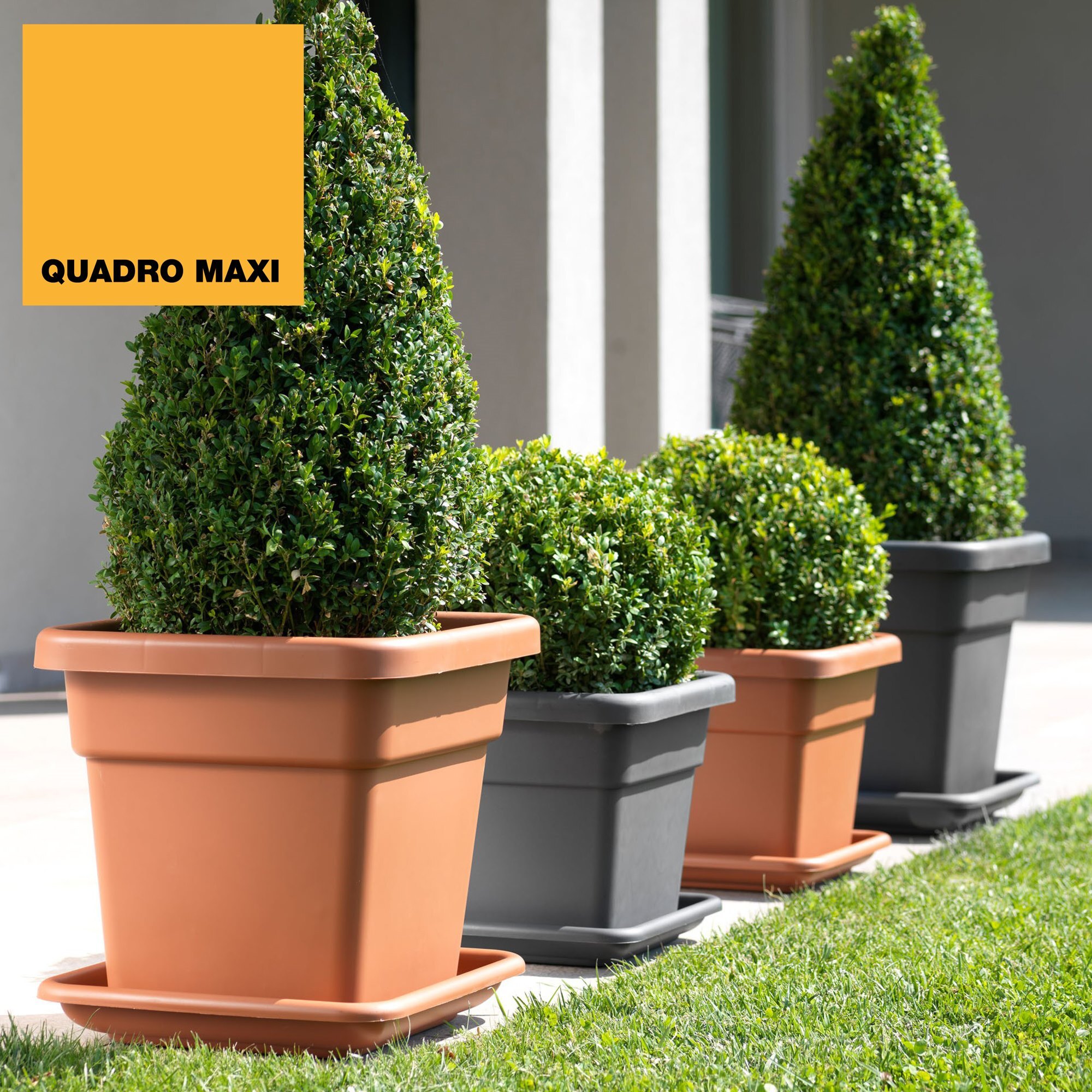 Maceta Quadro Vulcano de 32L Zanvic gris