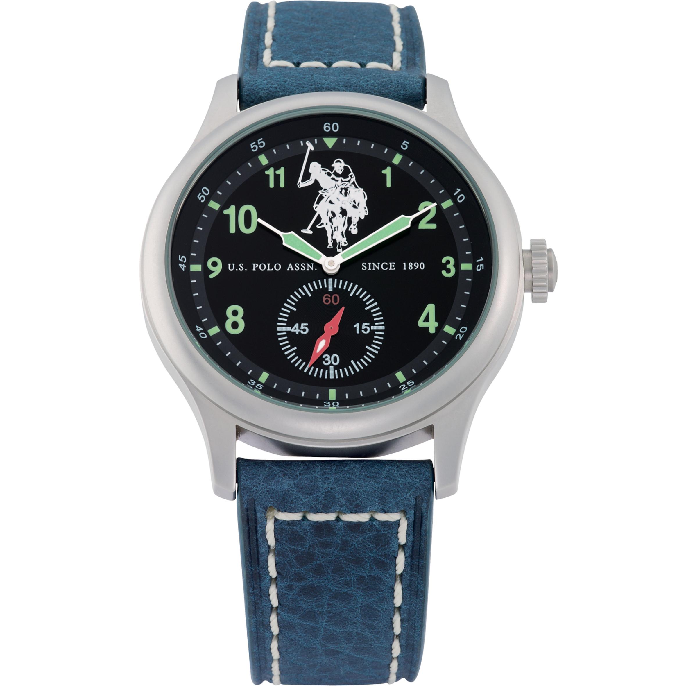 Orologio U.S. Polo Assn. In pelle blu