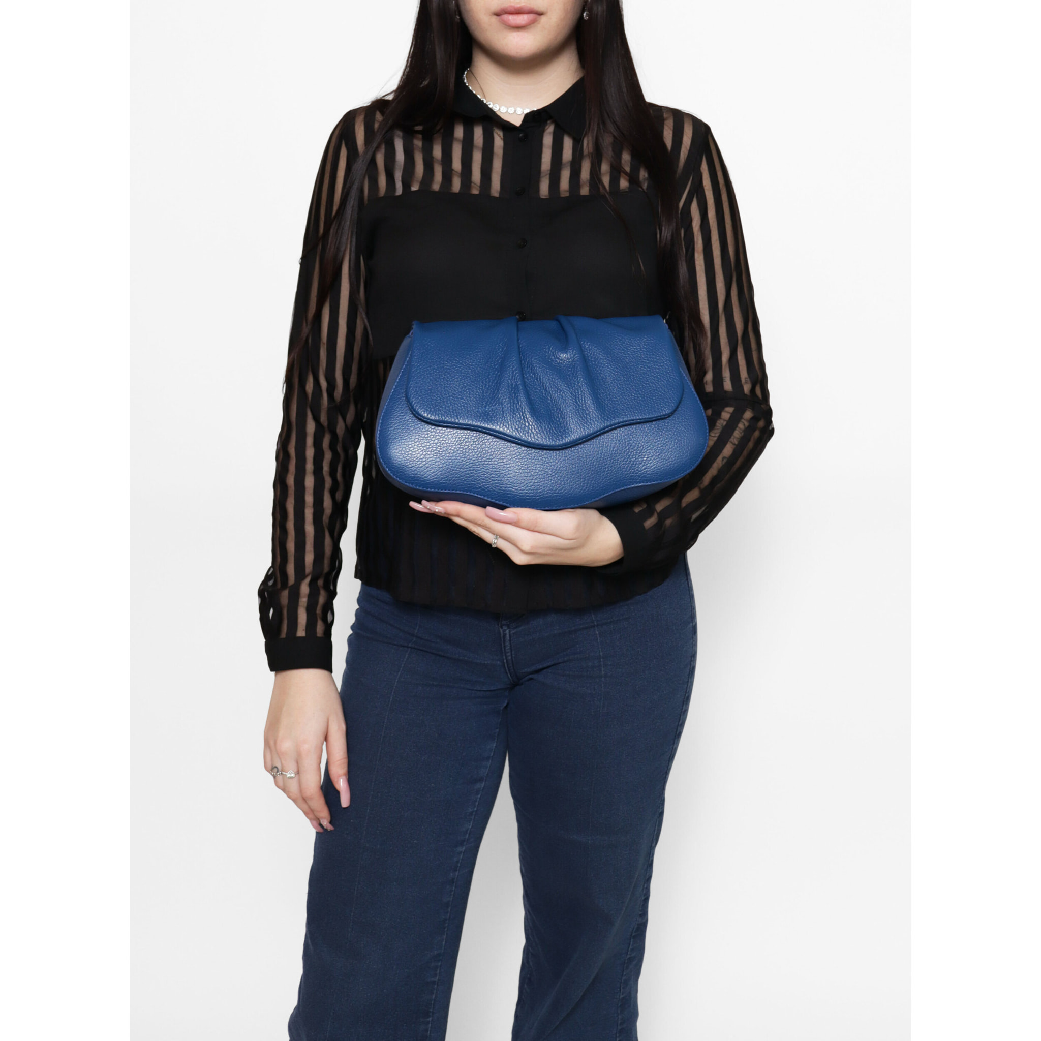 Borsa a spalla da donna In Vera pelle Made in Italy 30,5x19,5x9 cm