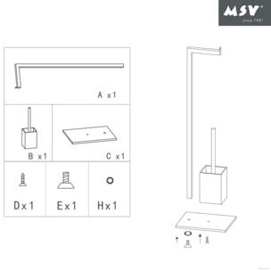Combiné Wc Inox & Verre Noir MSV
