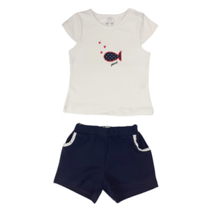 SET 2 PCS TSHIRT JERSEY PESCIOLINO SHORT JERSEY BLU