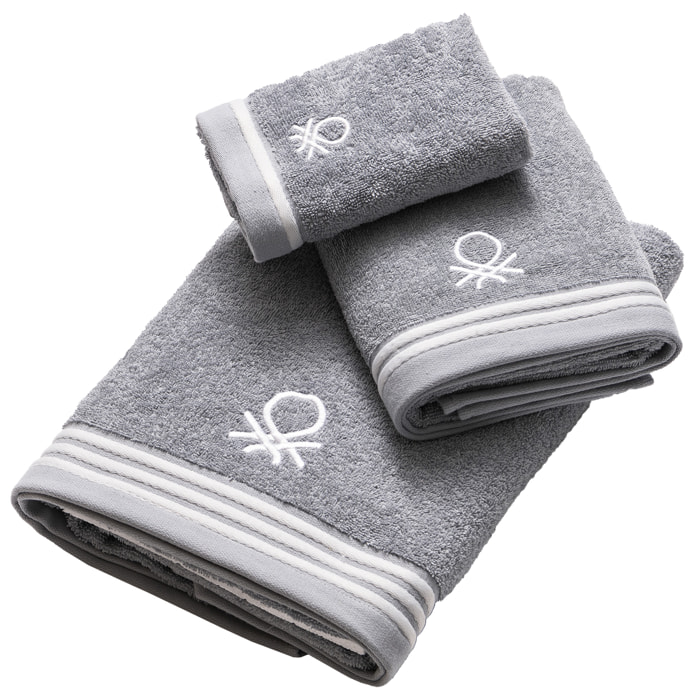 Set 3pcs toallas de baño  gris  benetton