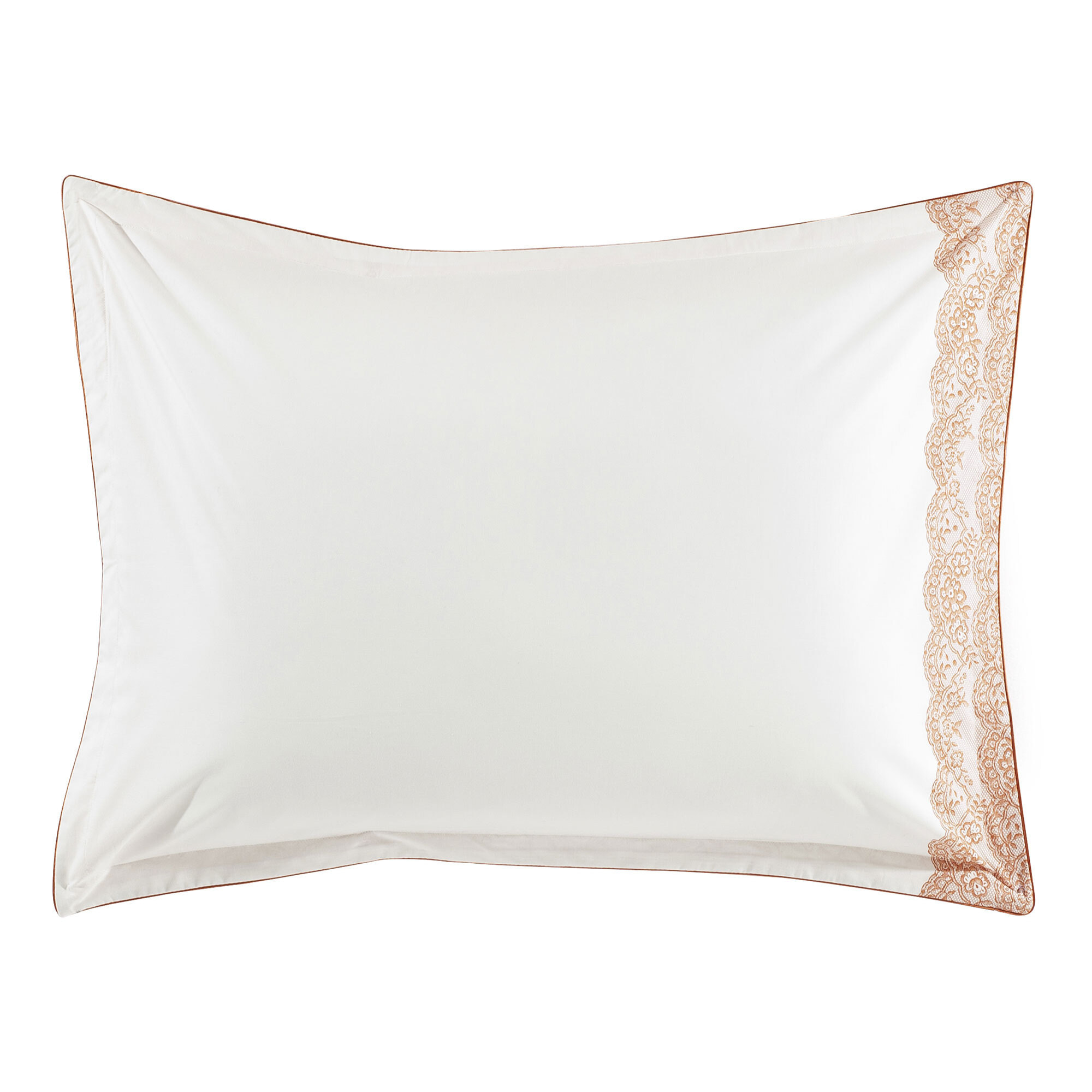 Taie d'oreiller imprimée en percale de coton, RÉCITAL, Cuivre