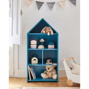 Estantería casita infantil Celeste de MDF azul 50 x 105 cm