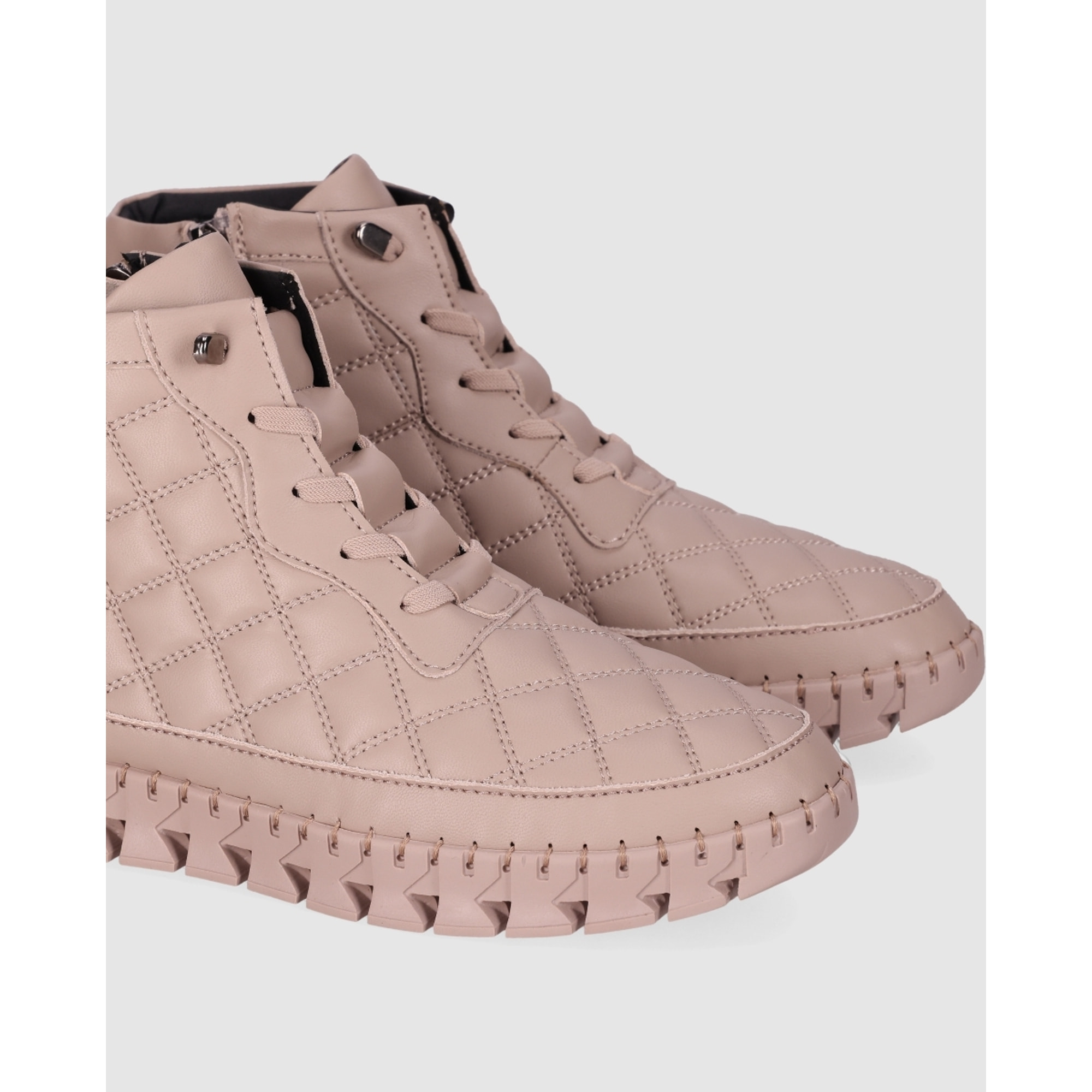 Botines de Piel - Taupe - Tacón: Bajo