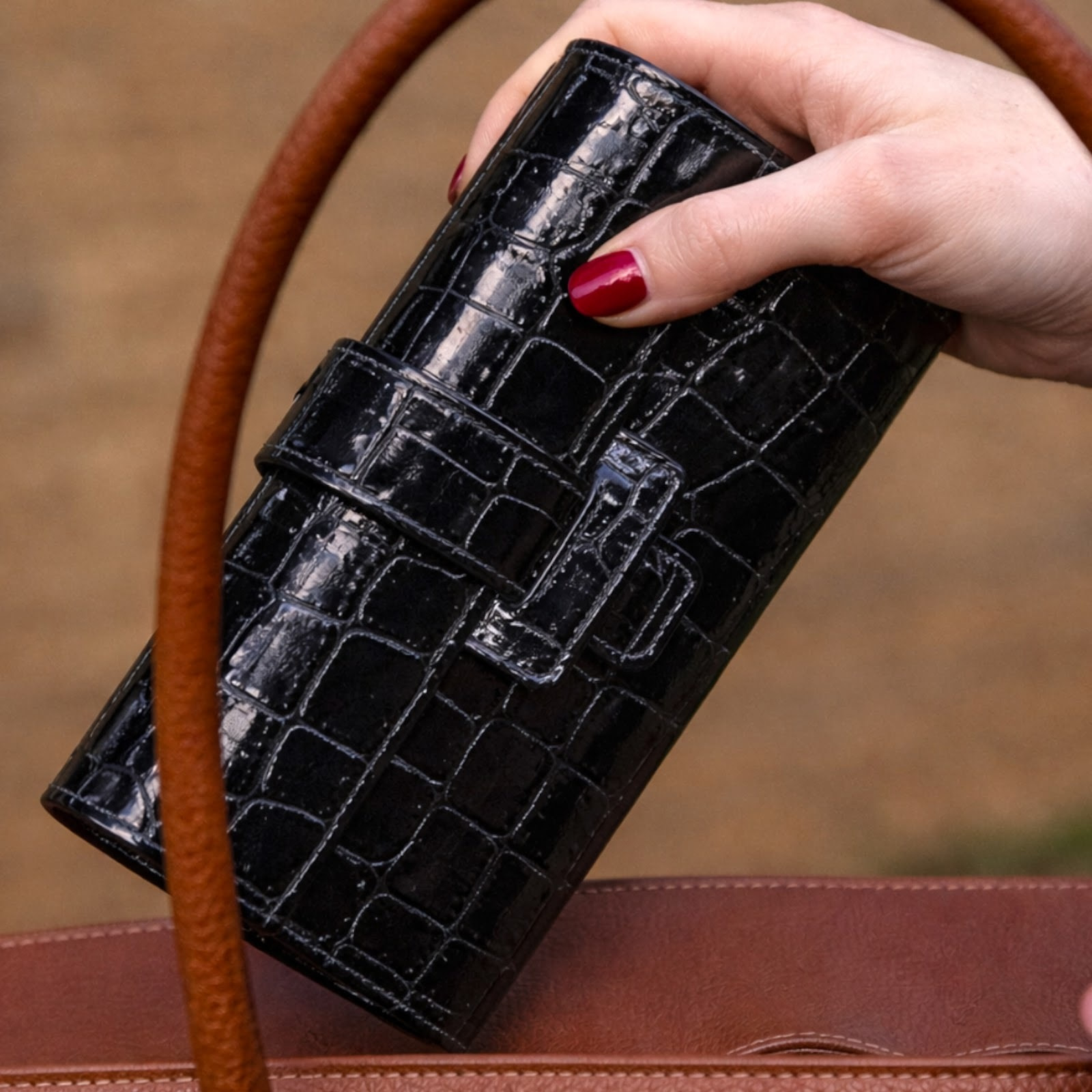 Portafoglio Cheval Firenze Dean Croc Nero