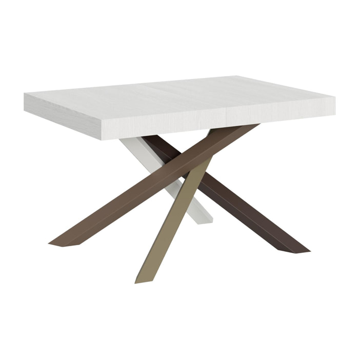 Mesa extensible 90x130/390 cm Volantis Fresno Blanco estructura multicolor 4/C