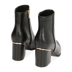 Ankle boots neri, tacco 7,5 cm