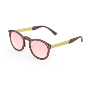 Gafas de sol OCEAN IBIZA - Marrón transparente por fuera con espejo rosa por dentro y patillas doradas
