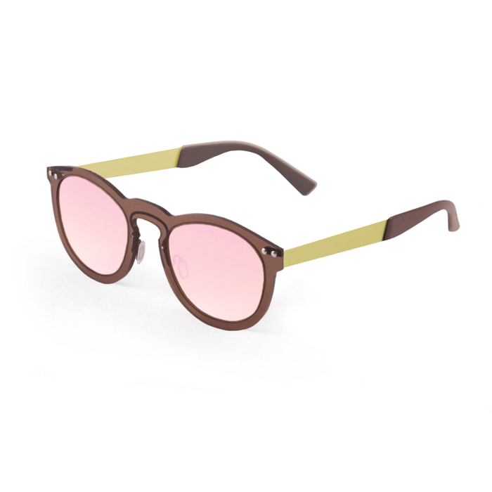 Gafas de sol OCEAN IBIZA - Marrón transparente por fuera con espejo rosa por dentro y patillas doradas