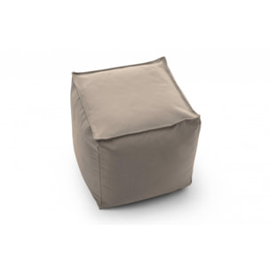 Pouf Annalaura, Pouf multifunzione, 100% Made in Italy, Poltroncina relax in tessuto imbottito, Cm 45x45h45, Beige