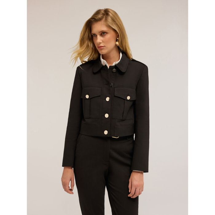 Motivi - Giacca cropped con tasche - Nero