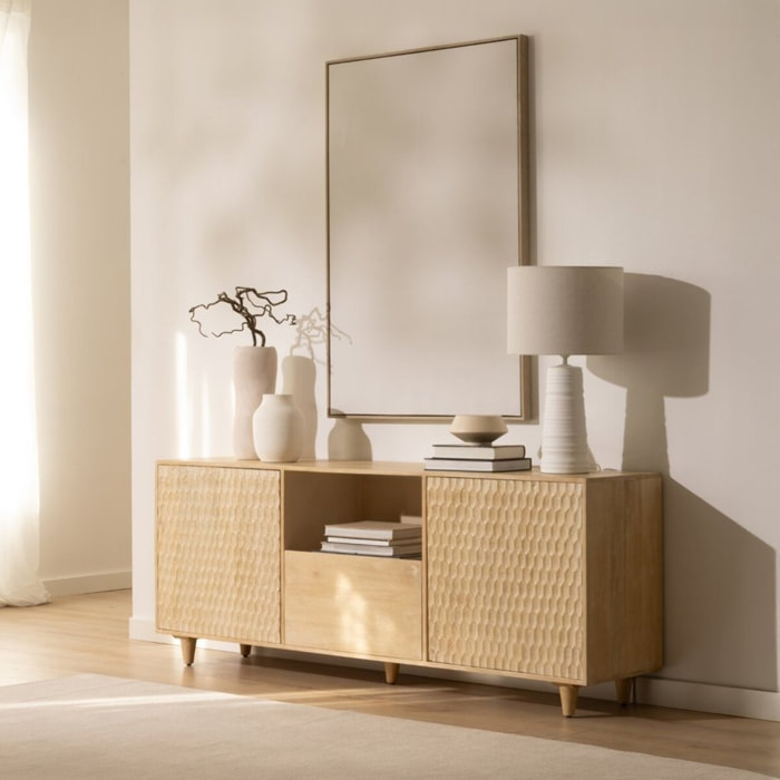 Buffet Scale -bois massif de mangue-couleur arabica 180 x 70 x 40 cm