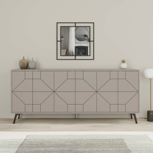 Credenza Dlabrocc, Buffet da soggiorno, Madia da salotto, Dispensa da cucina, 184x35h77 cm, Cemento