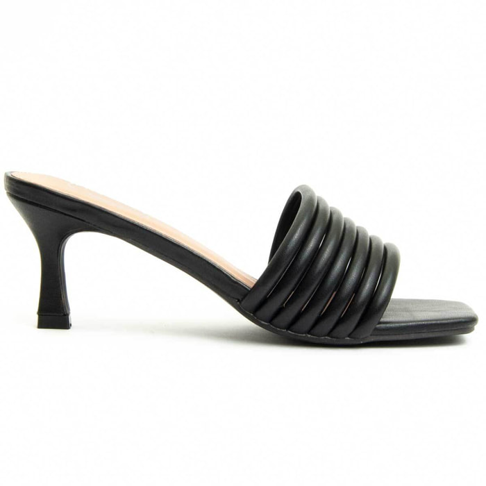 Sandalia de tacón - Negro - Altura: 7 cm