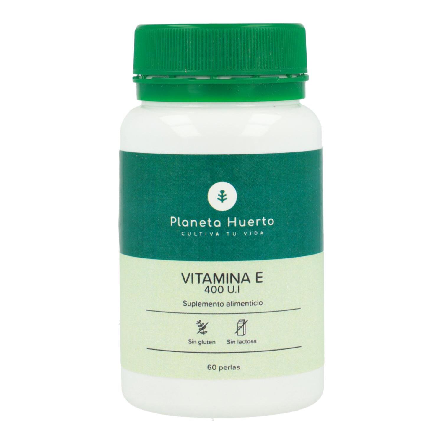 PLANETA HUERTO | Vitamina E 400 UI en Perlas de 60 Unidades – Suplemento Antioxidante para Protección Celular y Fortalecimiento del Sistema Inmunitario