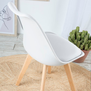 Chaise Mein -matériau d'injection, pieds en bois-couleur blanc 48 x 82 x 57 cm