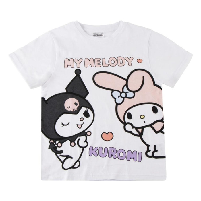Camiseta Corta Hello Kitty - Color Blanco