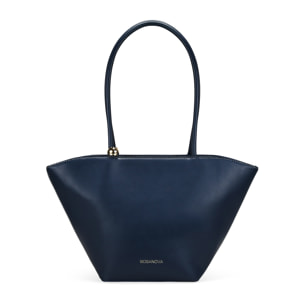 Bolso tote azul con cremallera