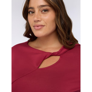 Fiorella Rubino - Camiseta en scuba con detalle cut-out - Burgundy