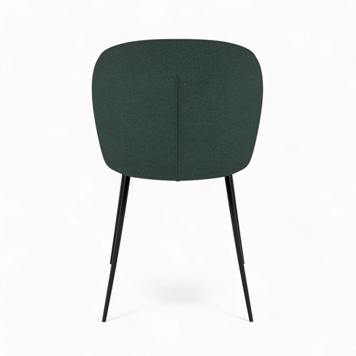 Pack 4 chaises en tissu bouclé jaune et vert - Groom