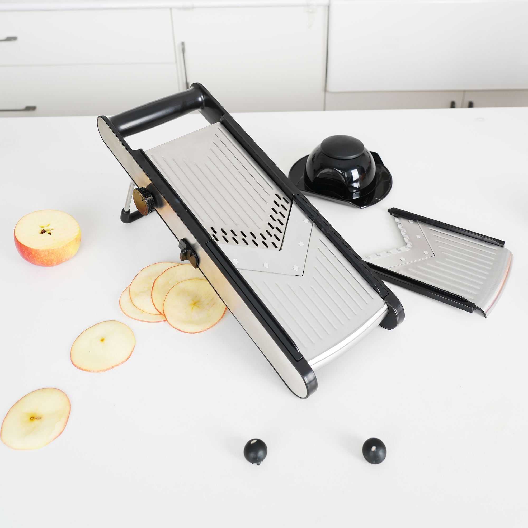 Mandoline sur pied en acier inoxydable
