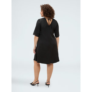 Fiorella Rubino - Vestido de raso con destellos all over - Negro