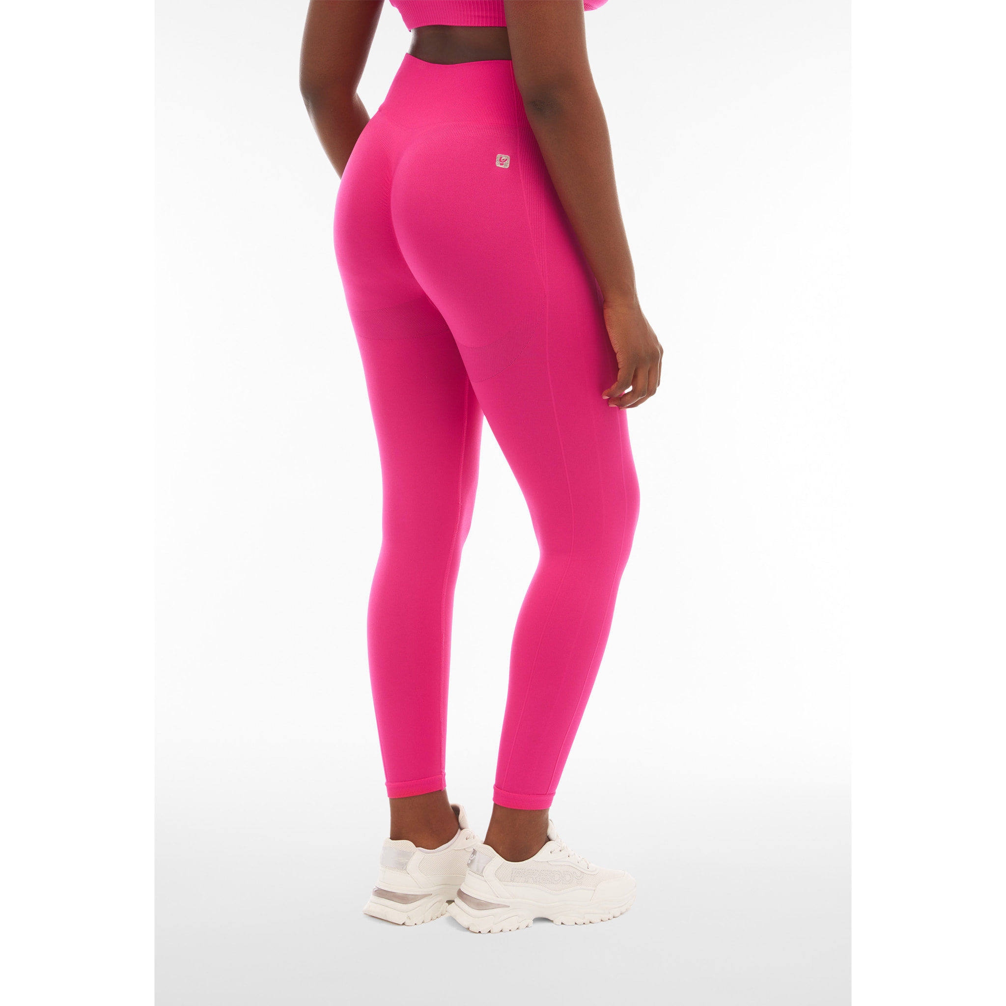 Leggings seamless vita alta 7/8 con dettagli in costina