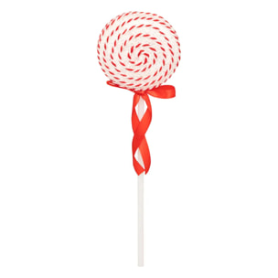 Lot de 8 sujets bonbon polystyrène H.max 30cm rouge et blanc