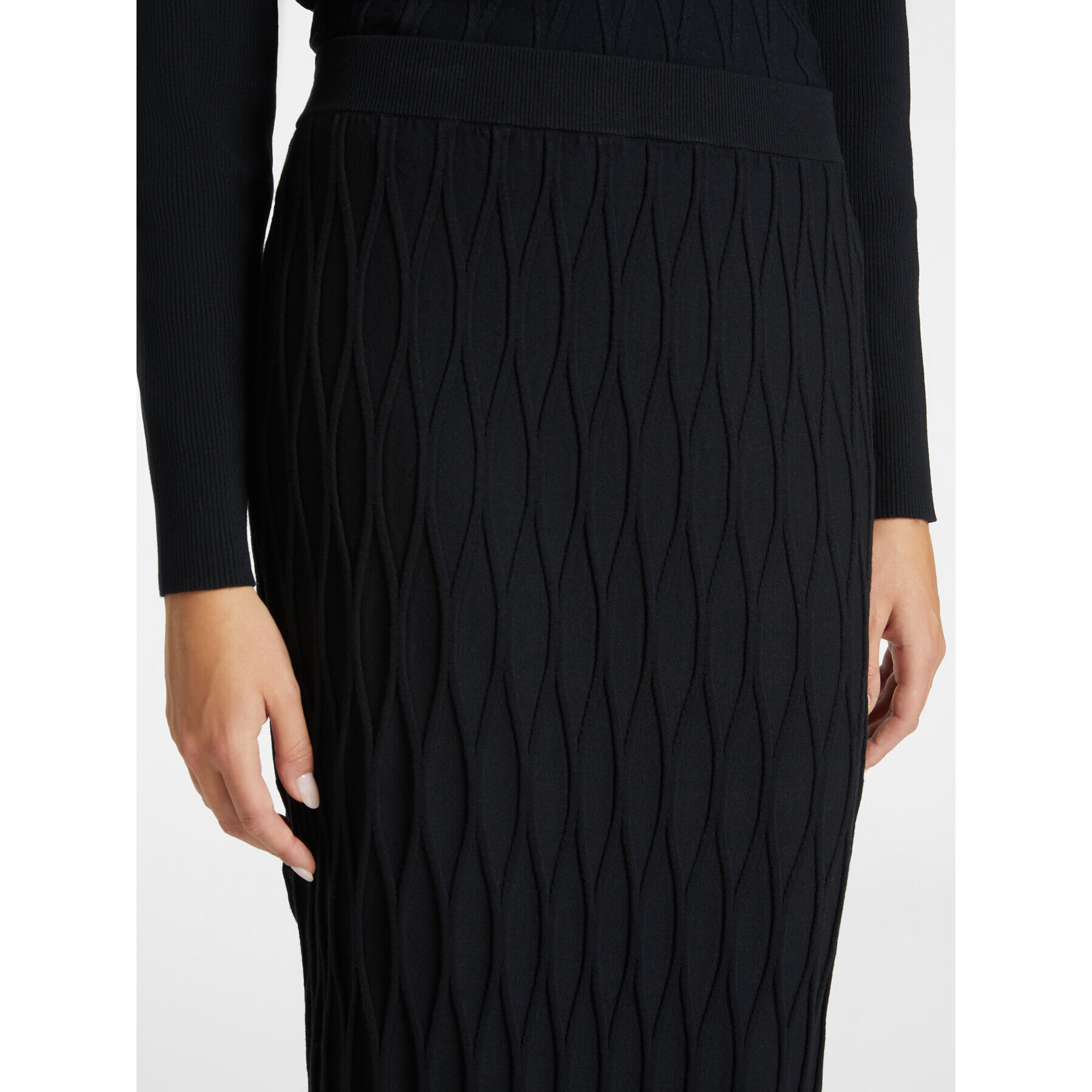 Elena Mirò - Gonna in filato di viscosa LENZING™ ECOVERO™ - Nero