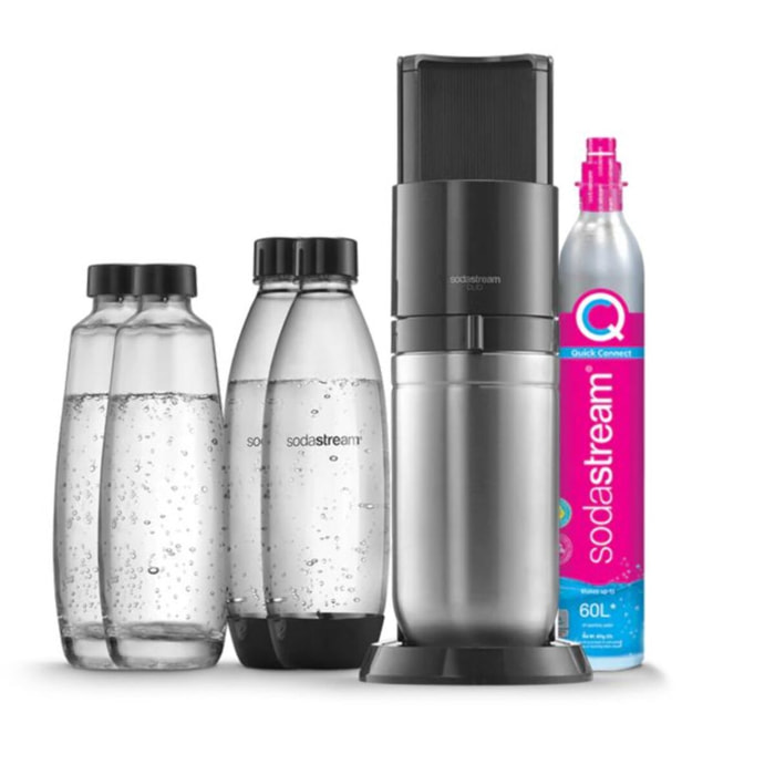 Machine à soda SODASTREAM DUO Noire Pack 2 carafes + 2 bouteilles